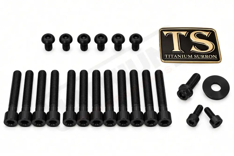 Titanium Bolt Kit for Sirris F43 Fork (22 Pieces) - Black - Titanium Bolts