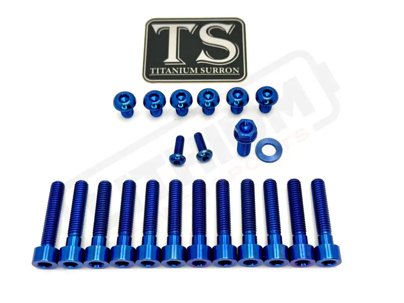 Titanium Bolt Kit for Sirris F43 Fork (22 Pieces) - Blue - Titanium Bolts