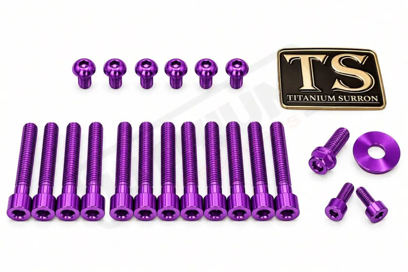 Titanium Bolt Kit for Sirris F43 Fork (22 Pieces) - Purple - Titanium Bolts
