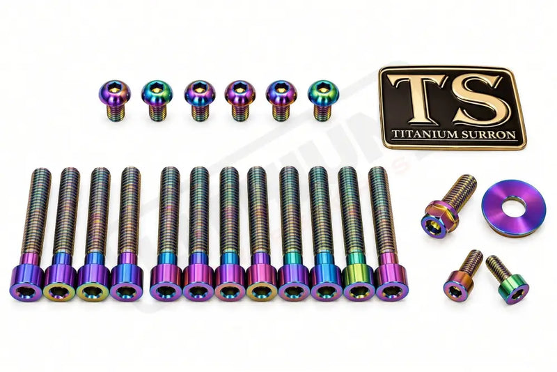Titanium Bolt Kit for Sirris F43 Fork (22 Pieces) - Rainbow - Titanium Bolts