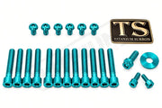 Titanium Bolt Kit for Sirris F43 Fork (22 Pieces) - Teal - Titanium Bolts