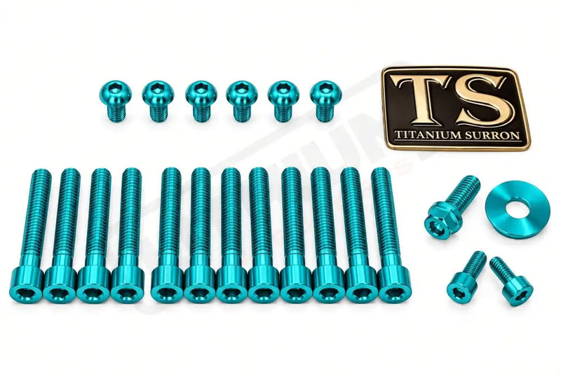 Titanium Bolt Kit for Sirris F43 Fork (22 Pieces) - Teal - Titanium Bolts