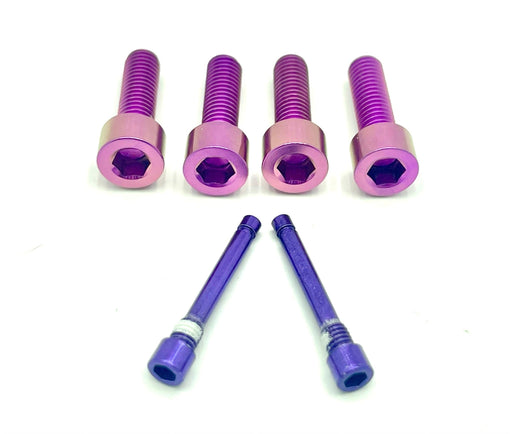 Titanium Surron Titanium Caliper Bolt Kit (20mm Bolts) Purple / Caliper + Brake Bolts (6 Pieces) 203mm Rotor Brake