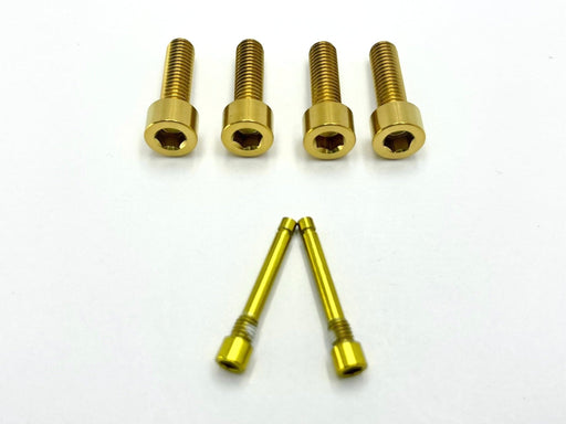 Titanium Surron Titanium Caliper Bolt Kit (20mm Bolts) Gold / Caliper + Brake Bolts (6 Pieces) 203mm Rotor Brake