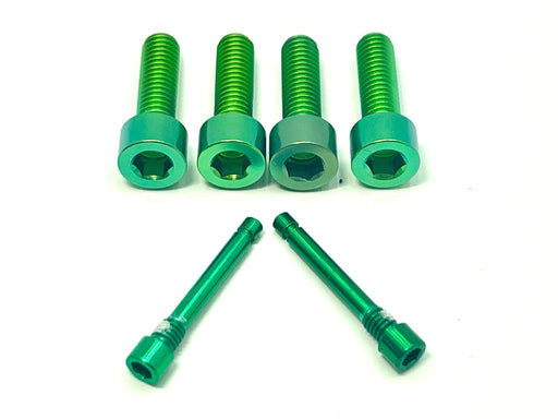 Titanium Surron Titanium Caliper Bolt Kit (20mm Bolts) Green / Caliper + Brake Bolts (6 Pieces) 203mm Rotor Brake