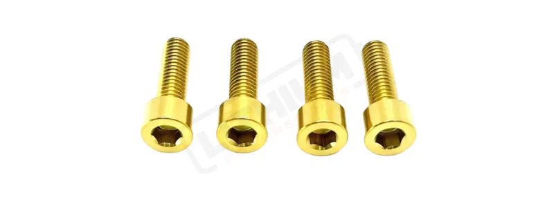 Titanium E-Moto Brake Handle-Mount Bolts Surron LBX and most e-moto (see list) / Two Brakes (4 bolts) / Gold Titanium
