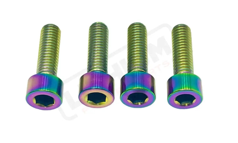 Titanium E-Moto Brake Handle-Mount Bolts Surron LBX and most e-moto (see list) / Two Brakes (4 bolts) / Rainbow
