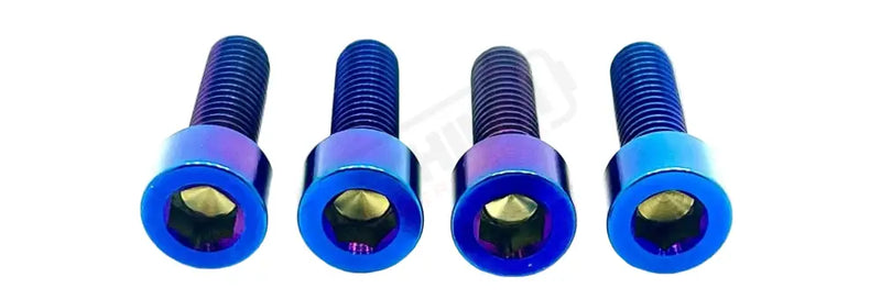 Titanium E-Moto Brake Handle-Mount Bolts Surron LBX and most e-moto (see list) / Two Brakes (4 bolts) / Burnt Blue