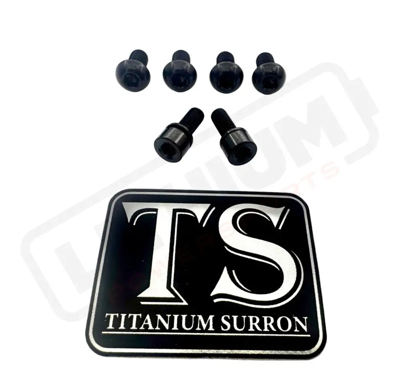 Titanium E-Moto Headlight Mount Bolts - Black / Complete Set (6 Bolts) - Titanium Bolts