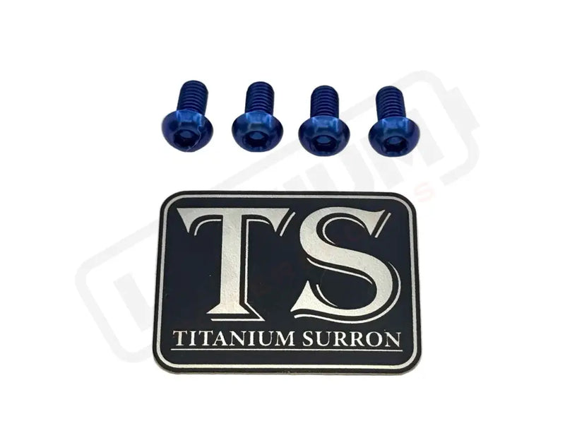 Titanium E-Moto Headlight Mount Bolts - Blue / Headlight Bracket (4 Bolts) - Titanium Bolts