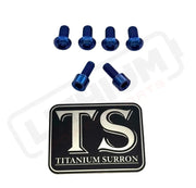 Titanium E-Moto Headlight Mount Bolts - Blue / Complete Set (6 Bolts) - Titanium Bolts