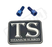 Titanium E-Moto Headlight Mount Bolts - Blue / Headlight Swivel Only (2 Bolts) - Titanium Bolts