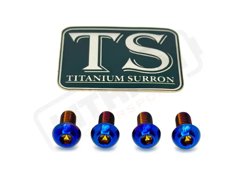 Titanium E-Moto Headlight Mount Bolts - Burnt Blue / Headlight Bracket (4 Bolts) - Titanium Hardware