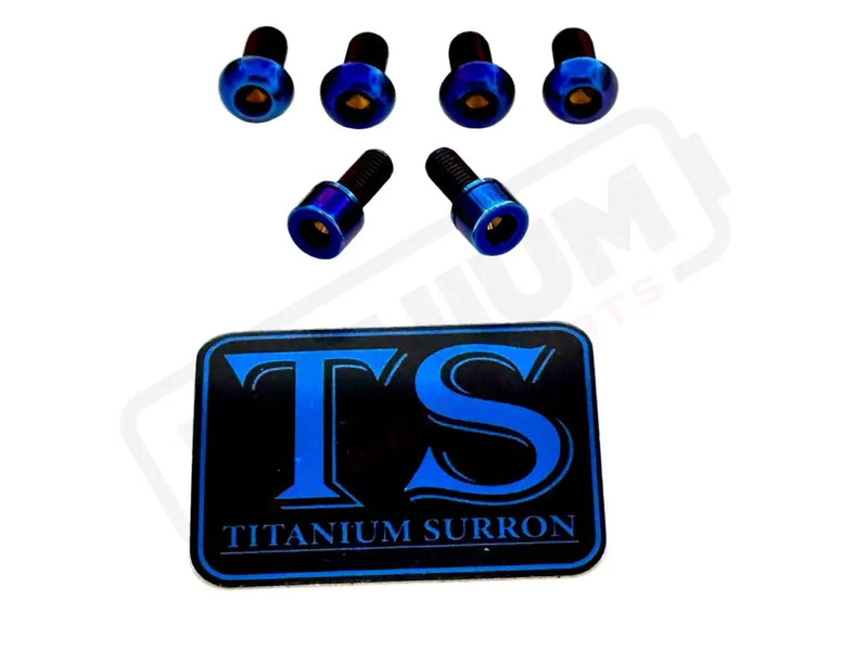 Titanium E-Moto Headlight Mount Bolts - Burnt Blue / Complete Set (6 Bolts) - Titanium Bolts