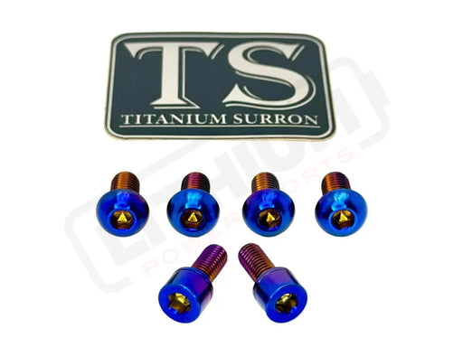 Titanium E-Moto Headlight Mount Bolts - Burnt Blue / Complete Set (6 Bolts) - Titanium Hardware