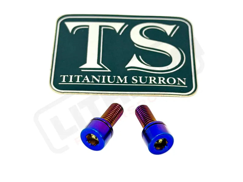 Titanium E-Moto Headlight Mount Bolts - Burnt Blue / Headlight Swivel Only (2 Bolts) - Titanium Hardware