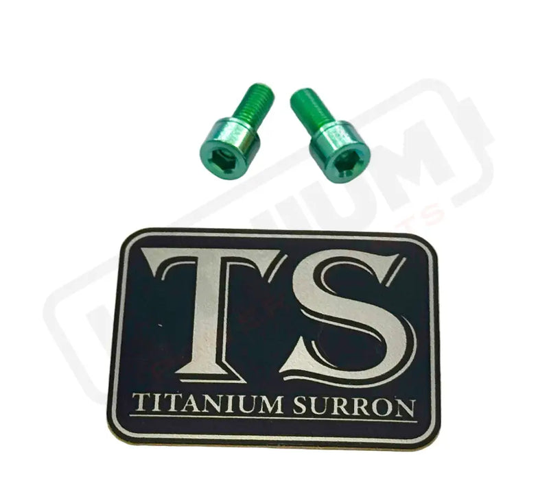 Titanium E-Moto Headlight Mount Bolts - Green / Headlight Swivel Only (2 Bolts) - Titanium Bolts