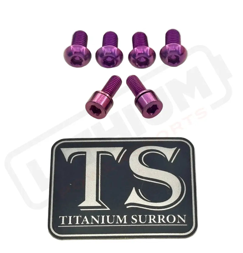 Titanium E-Moto Headlight Mount Bolts - Purple / Complete Set (6 Bolts) - Titanium Bolts