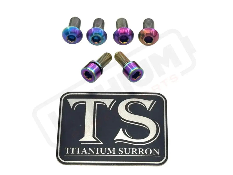 Titanium E-Moto Headlight Mount Bolts - Rainbow / Complete Set (6 Bolts) - Titanium Bolts