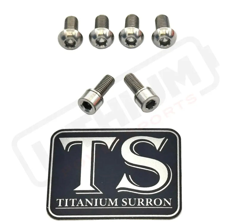 Titanium E-Moto Headlight Mount Bolts - Silver (raw) / Complete Set (6 Bolts) - Titanium Bolts