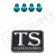 Titanium E-Moto Headlight Mount Bolts - Teal / Headlight Bracket (4 Bolts) - Titanium Hardware