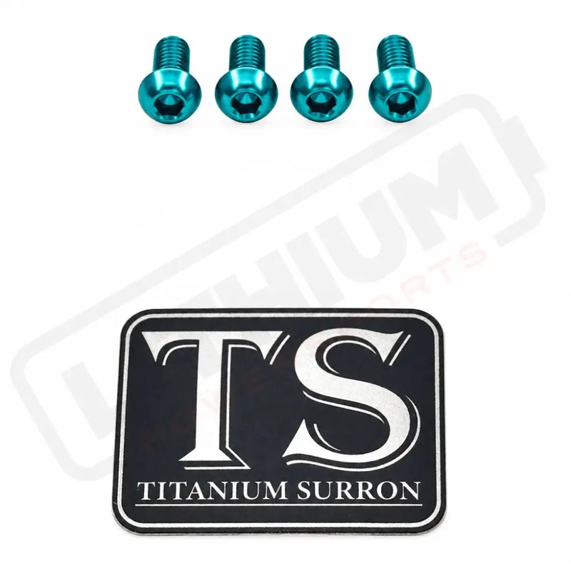 Titanium E-Moto Headlight Mount Bolts - Teal / Headlight Bracket (4 Bolts) - Titanium Hardware