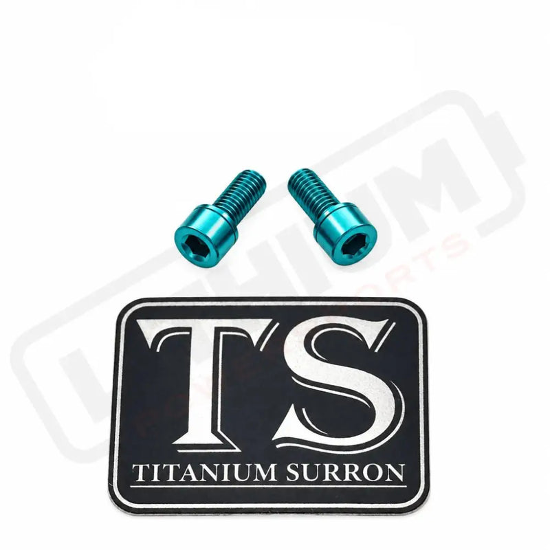 Titanium E-Moto Headlight Mount Bolts - Teal / Headlight Swivel Only (2 Bolts) - Titanium Hardware