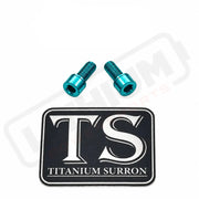 Titanium E-Moto Headlight Mount Bolts - Teal / Headlight Swivel Only (2 Bolts) - Titanium Hardware