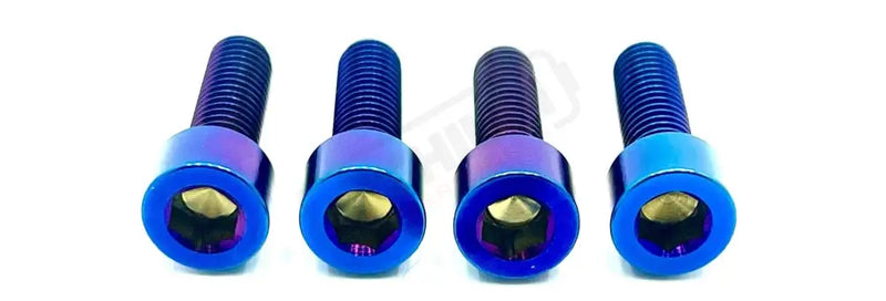 Titanium Formula E-Moto Brake Handle-Mount Bolts - Burnt Blue / Two Brakes (4 Bolts) - Titanium Hardware