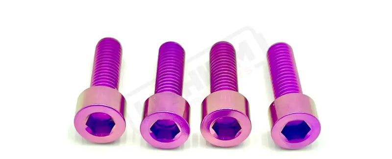 Titanium Formula E-Moto Brake Handle-Mount Bolts - Purple / Two Brakes (4 Bolts) - Titanium Hardware