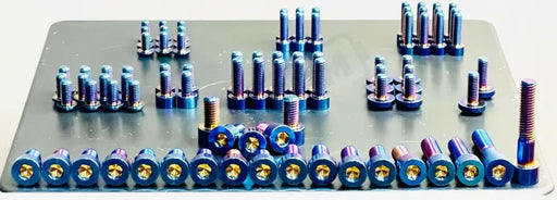 Titanium Full Body Kit - Surron Ultra Bee - Burnt Blue / Body Kit Only -- Excluding Fork Kit (113 pcs) - Titanium Bolts