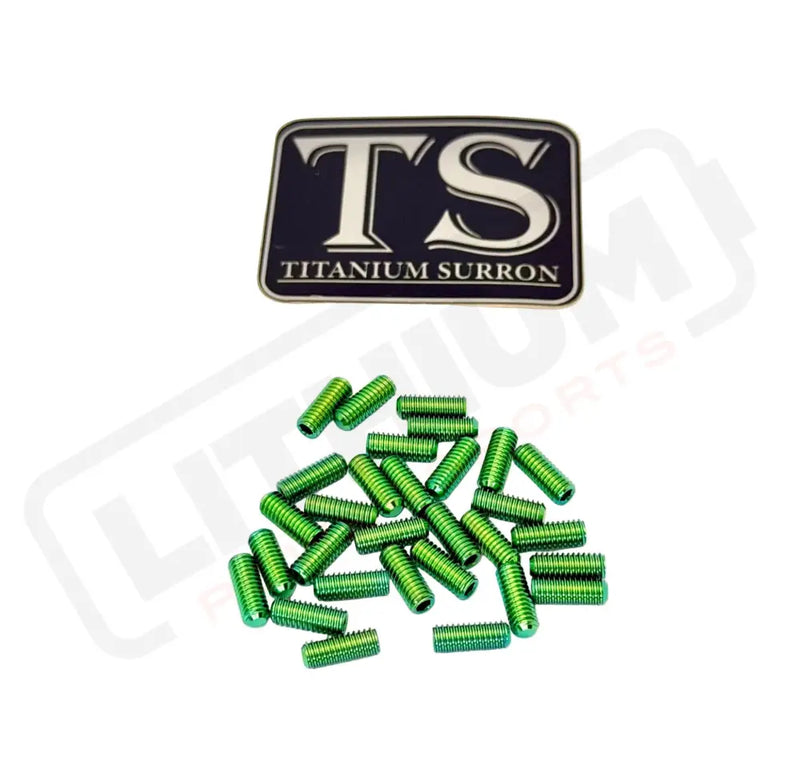 Titanium Grips for KyVex EMoto Pegs (1 3 10 or 31) - Green / 31 pcs - Hardware