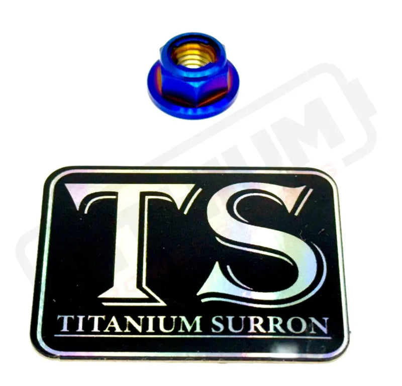 Titanium Lock M8 Nut - M8x1.25 - Burnt Blue - Titanium Bolts