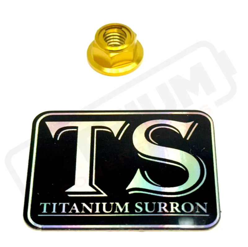 Titanium Lock M8 Nut - M8x1.25 - Gold - Titanium Bolts