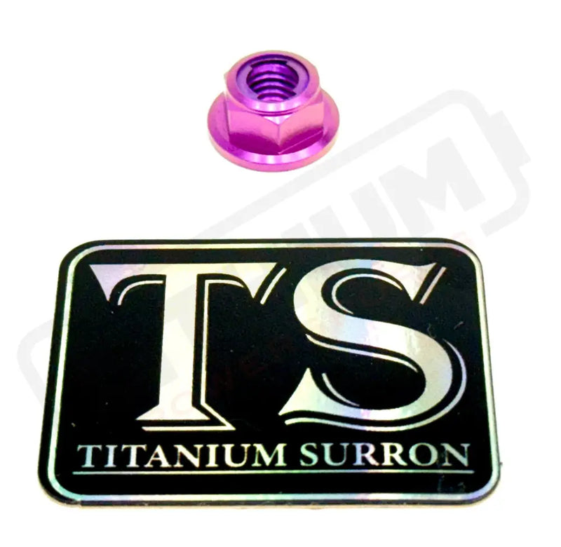 Titanium Lock M8 Nut - M8x1.25 - Light Purple - Titanium Bolts