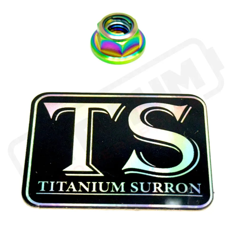 Titanium Lock M8 Nut - M8x1.25 - Rainbow (oil slick/ multi-color) - Titanium Bolts