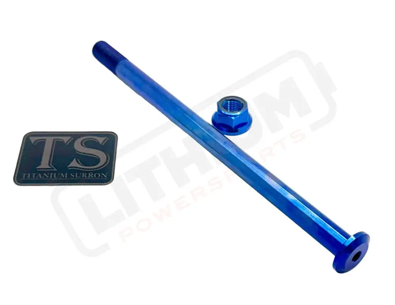 Titanium Rear Axle and Nut - Talaria - Blue - Titanium Bolts
