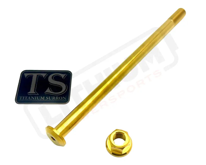 Titanium Rear Axle and Nut - Talaria - Gold - Titanium Bolts
