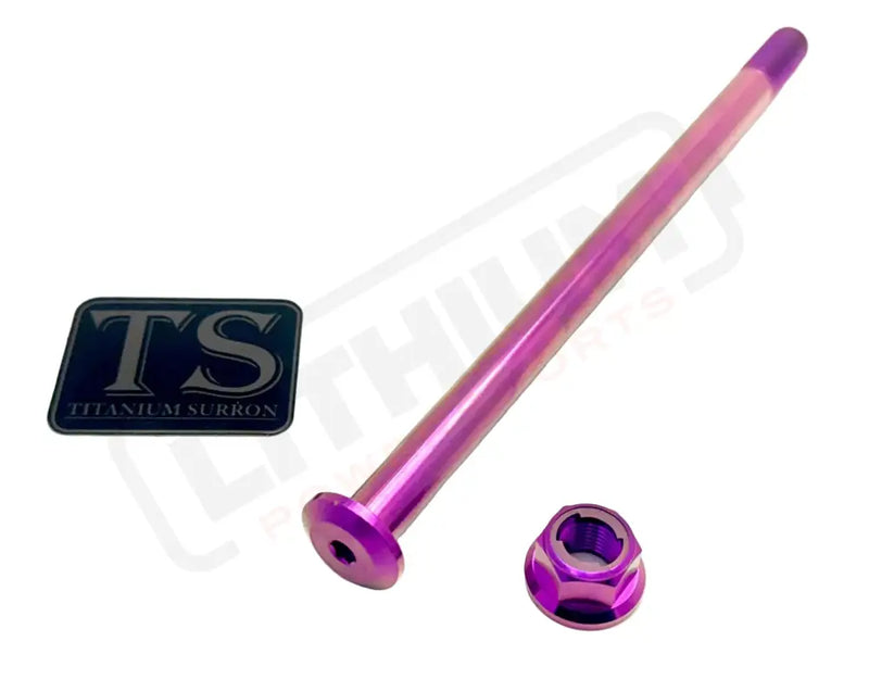 Titanium Rear Axle and Nut - Talaria - Purple - Titanium Bolts