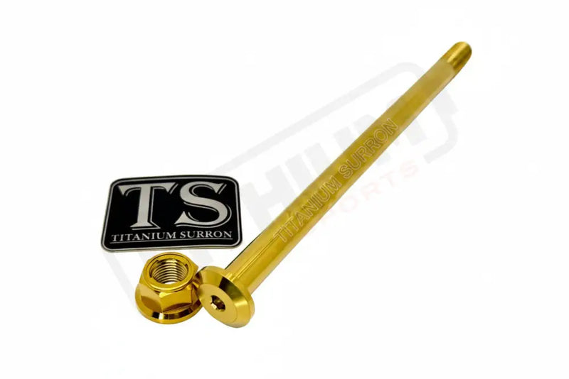 Titanium Rear Axle and Nut - Yozma IN10 - Gold - Titanium Bolts