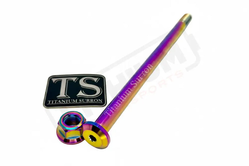 Titanium Rear Axle and Nut - Yozma IN10 - Rainbow - Titanium Bolts