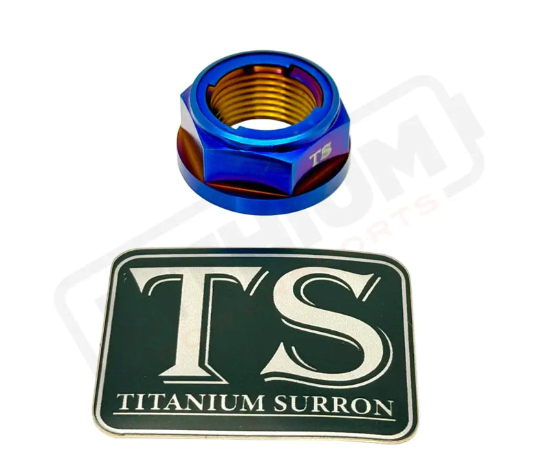 Titanium Rear Axle Nut - E-Moto - Burnt Blue / M20 - Surron Ultra Bee - Titanium Bolts