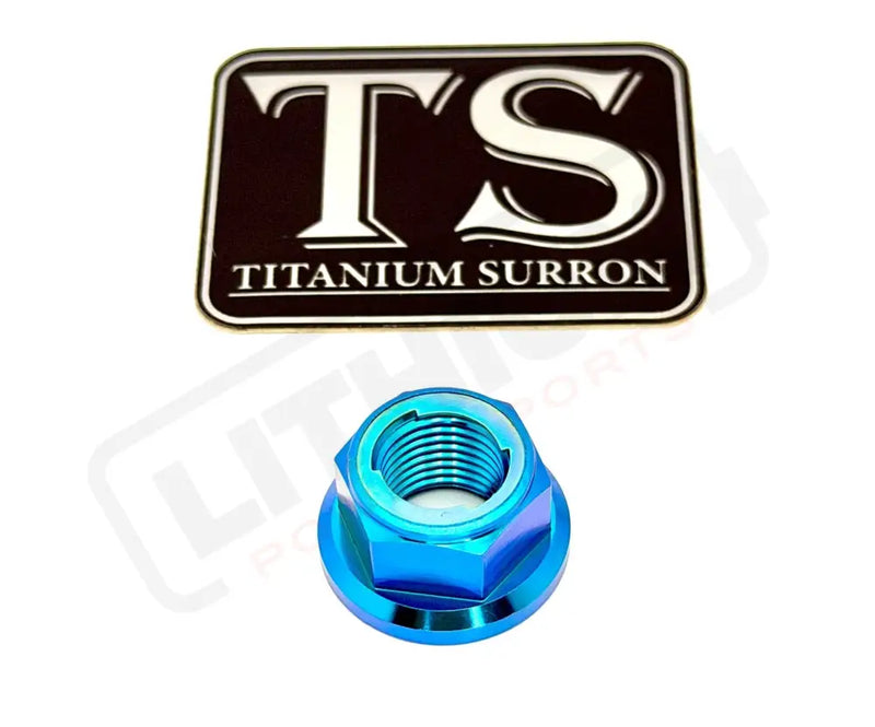 Titanium Rear Axle Nut - E-Moto - Teal / M12 - Fits most E-moto - Titanium Bolts