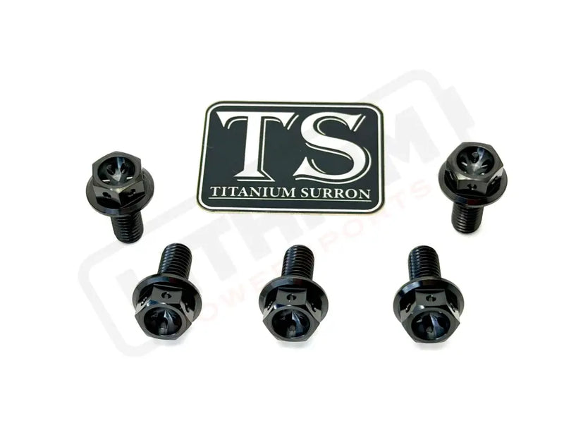 Titanium Rear Sprocket Bolts - E-Moto - Black / Surron LBX (Hex-head. Most light e-moto. See list above) - Titanium