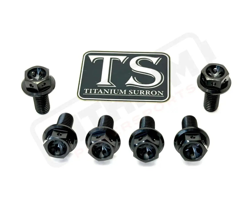 Titanium Rear Sprocket Bolts - E-Moto - Black / Surron Ultra Bee (Hex-head) - Titanium Bolts