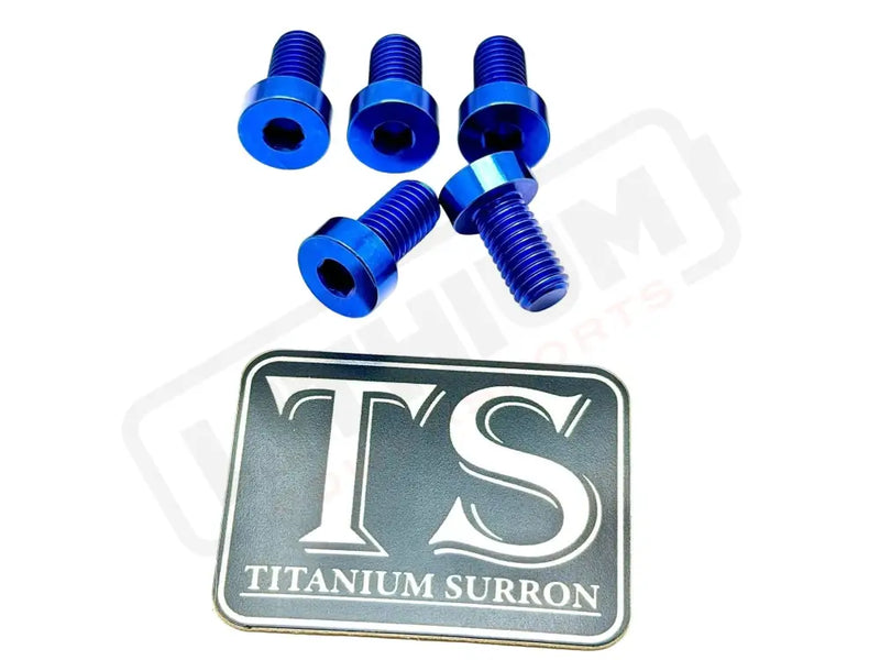 Titanium Rear Sprocket Bolts - E-Moto - Blue / E-Ride Pro SS 3.0 and SR (Low-profile/ half-head) - Titanium Bolts