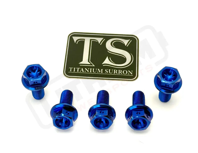 Titanium Rear Sprocket Bolts - E-Moto - Blue / Surron LBX (Hex-head. Most light e-moto. See list above) - Titanium Bolts