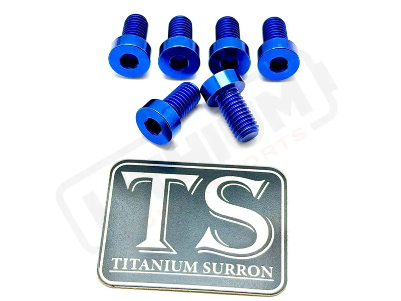 Titanium Rear Sprocket Bolts - E-Moto - Blue / Surron Ultra Bee (Half-head) - Titanium Bolts