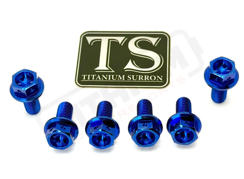 Titanium Rear Sprocket Bolts - E-Moto - Blue / Surron Ultra Bee (Hex-head) - Titanium Bolts