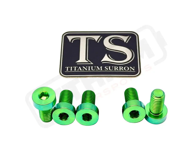 Titanium Rear Sprocket Bolts - E-Moto - Green / E-Ride Pro SS 3.0 and SR (Low-profile/ half-head) - Titanium Bolts